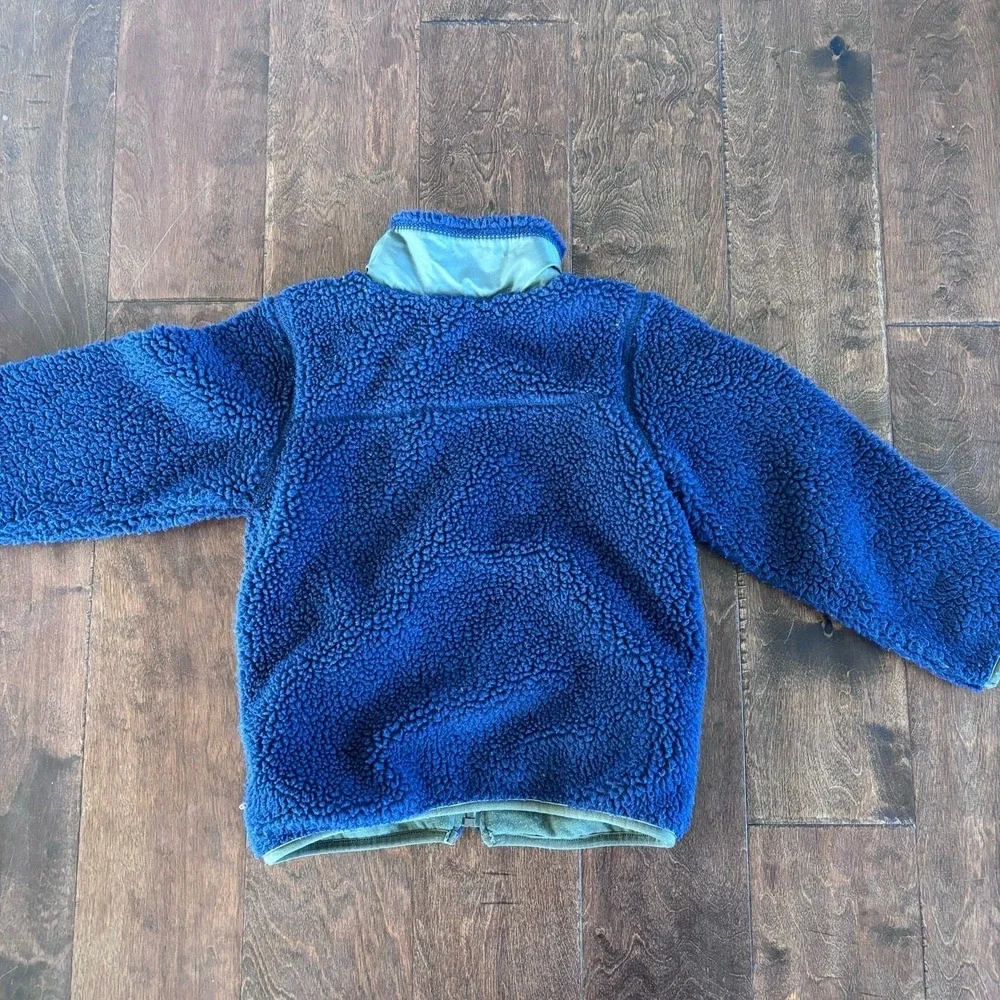 Carter's Boys Size 6 Small Sherpa Sweatshirt‎ Shacket Blue Green Zip Up